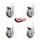 Service Caster 5 Inch Gray Poly Wheel Swivel 7/8 Inch Square Stem Caster Set Total Lock Brake SCC-SQTTL20S514-PPUB-GRY-78-4 - alternate 4